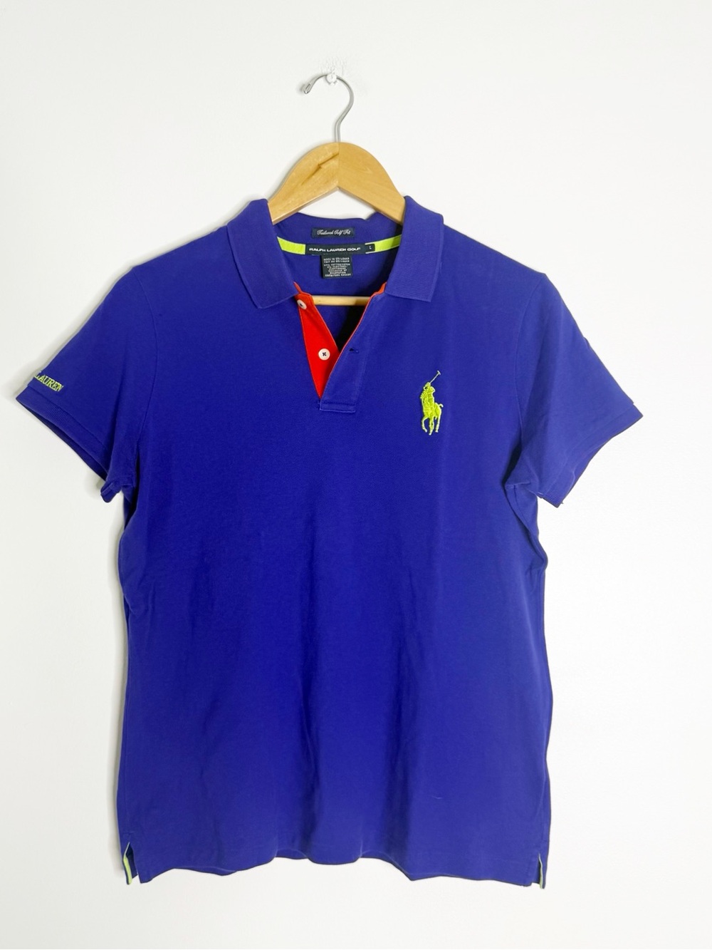 Ralph Lauren Golf Women’s Polo Shirt Size Large Blue Big Pony Stretch Cotton